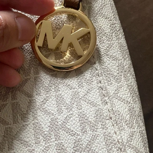 Michael Kors Beige Logo Crossbody Bag with Brown Strap - Picture 3 of 10